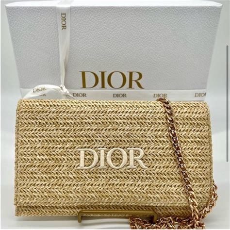 dior raffia bag|Dior raffia pouch.